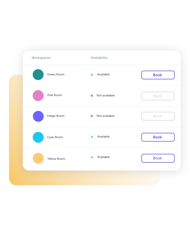 workspace booking system dashboard